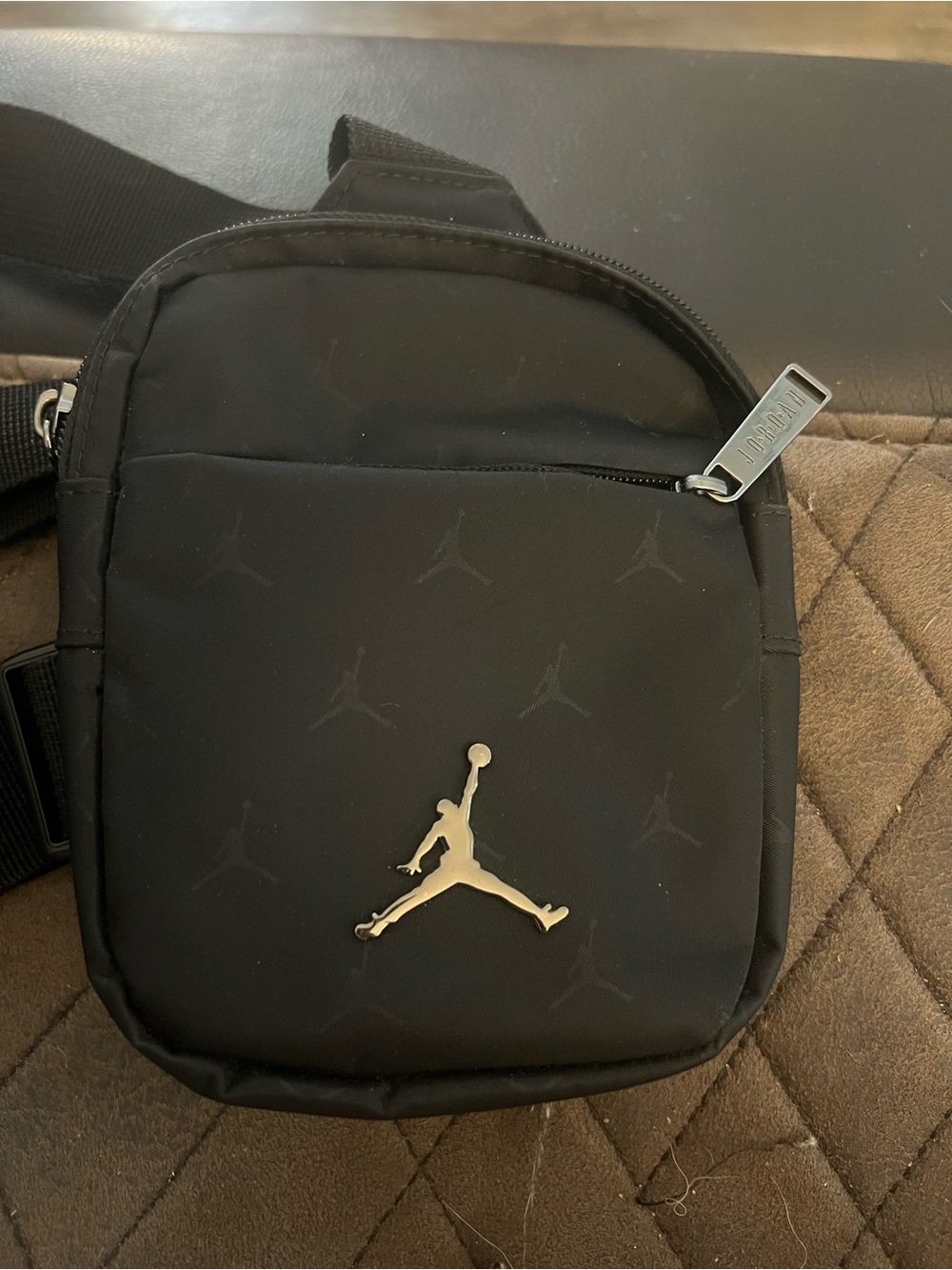 Jordan Black Monogram Mini Crossbody Bag Silver Hardware Jumpman